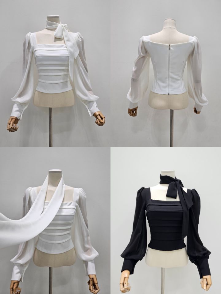 HIGH HEELS東大門㊣代購女士新款熱賣人氣襯衫蕾絲衫含脖帶HIGH HEELS襯衫/蕾絲衫