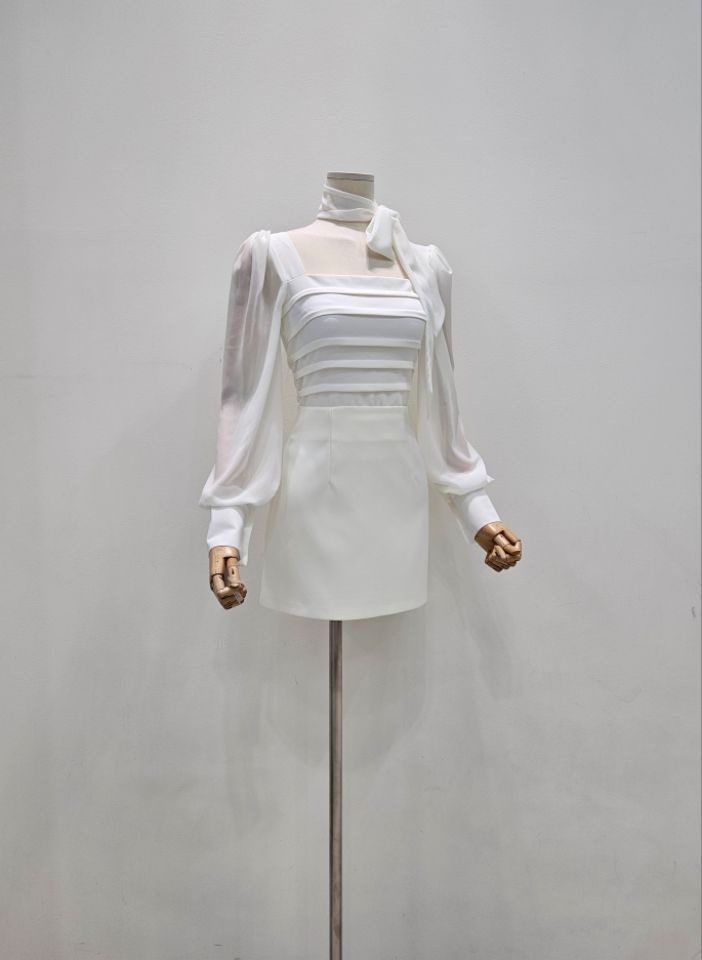 HIGH HEELS東大門㊣代購女士新款熱賣人氣襯衫蕾絲衫含脖帶HIGH HEELS襯衫/蕾絲衫