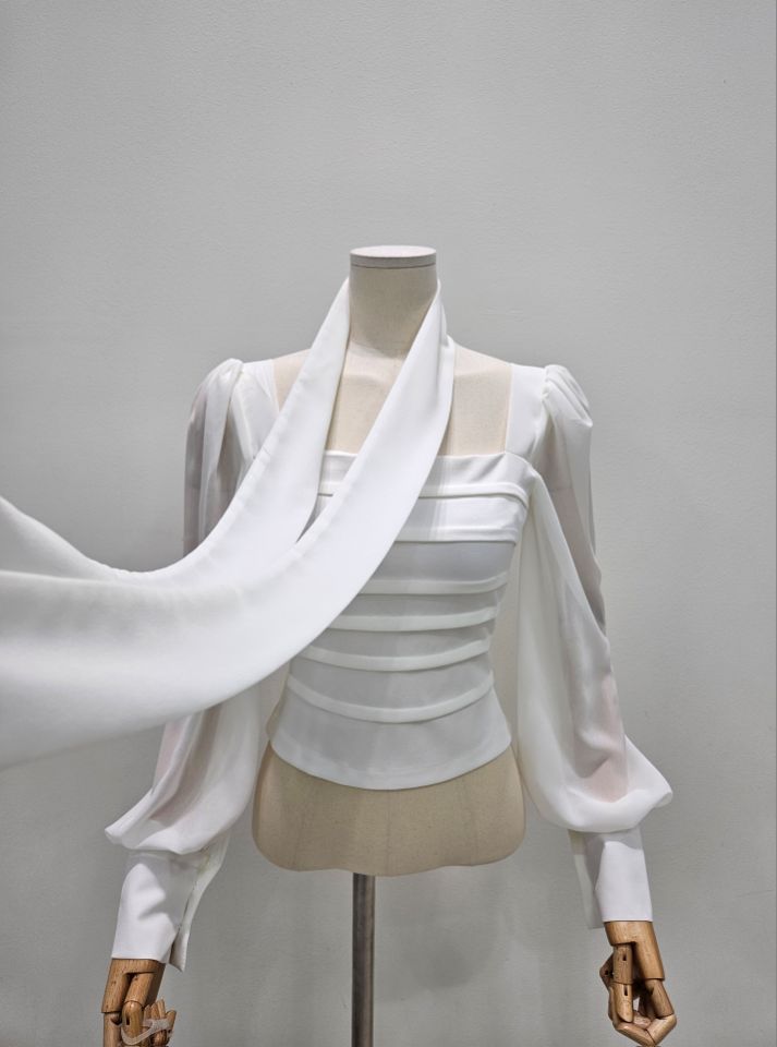 HIGH HEELS東大門㊣代購女士新款熱賣人氣襯衫蕾絲衫含脖帶HIGH HEELS襯衫/蕾絲衫