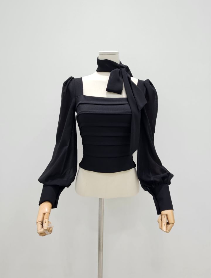 HIGH HEELS東大門㊣代購女士新款熱賣人氣襯衫蕾絲衫含脖帶HIGH HEELS襯衫/蕾絲衫