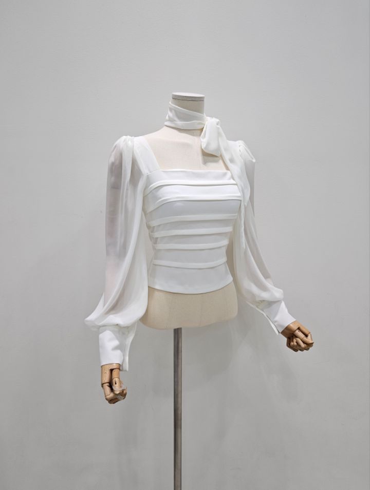 HIGH HEELS東大門㊣代購女士新款熱賣人氣襯衫蕾絲衫含脖帶HIGH HEELS襯衫/蕾絲衫