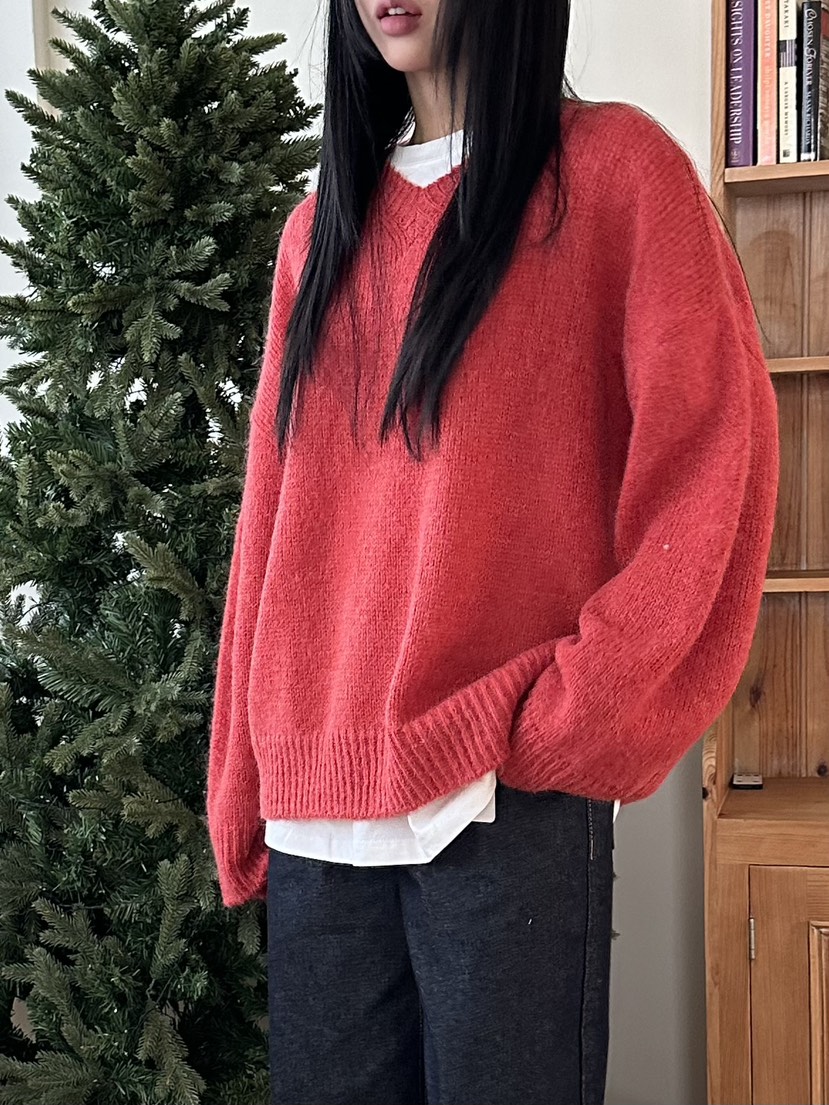 I MFACT韓國直郵㊣女裝新款人氣職業熱賣推薦針織衫羊駝毛V領I MFACT針織衫