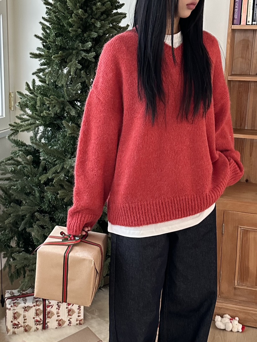 I MFACT韓國直郵㊣女裝新款人氣職業熱賣推薦針織衫羊駝毛V領I MFACT針織衫