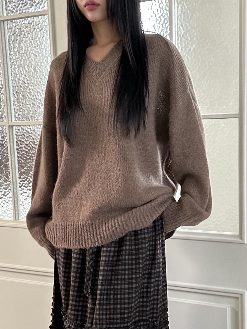 I MFACT韓國直郵㊣女裝新款人氣職業熱賣推薦針織衫羊駝毛V領I MFACT針織衫圖色3