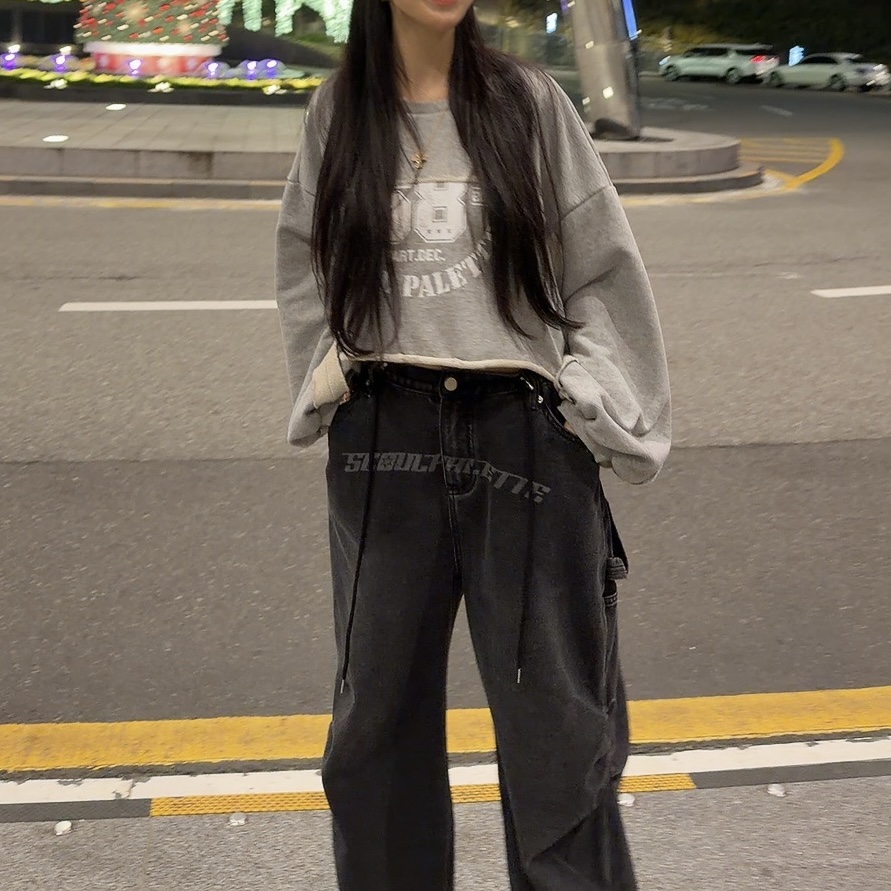 PALETTE-Q東大門㊣直郵女裝新品熱賣25秋冬時尚推薦牛仔褲PALETTE牛仔褲