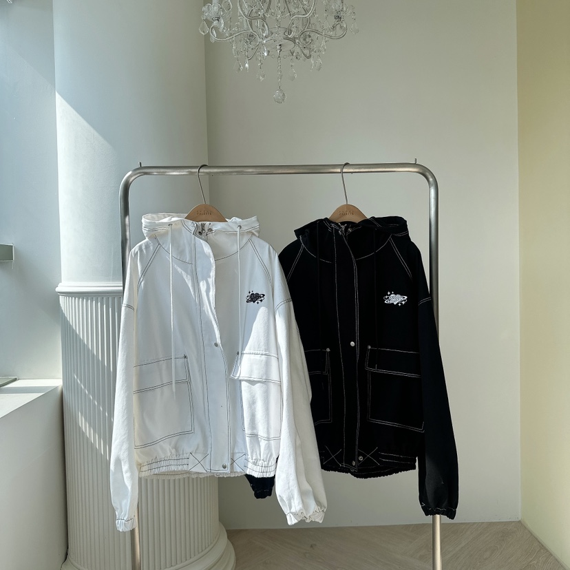 PALETTE-Q東大門㊣直郵女裝新款人氣休閑25秋冬夾克連帽拉鏈衫PALETTE夾克