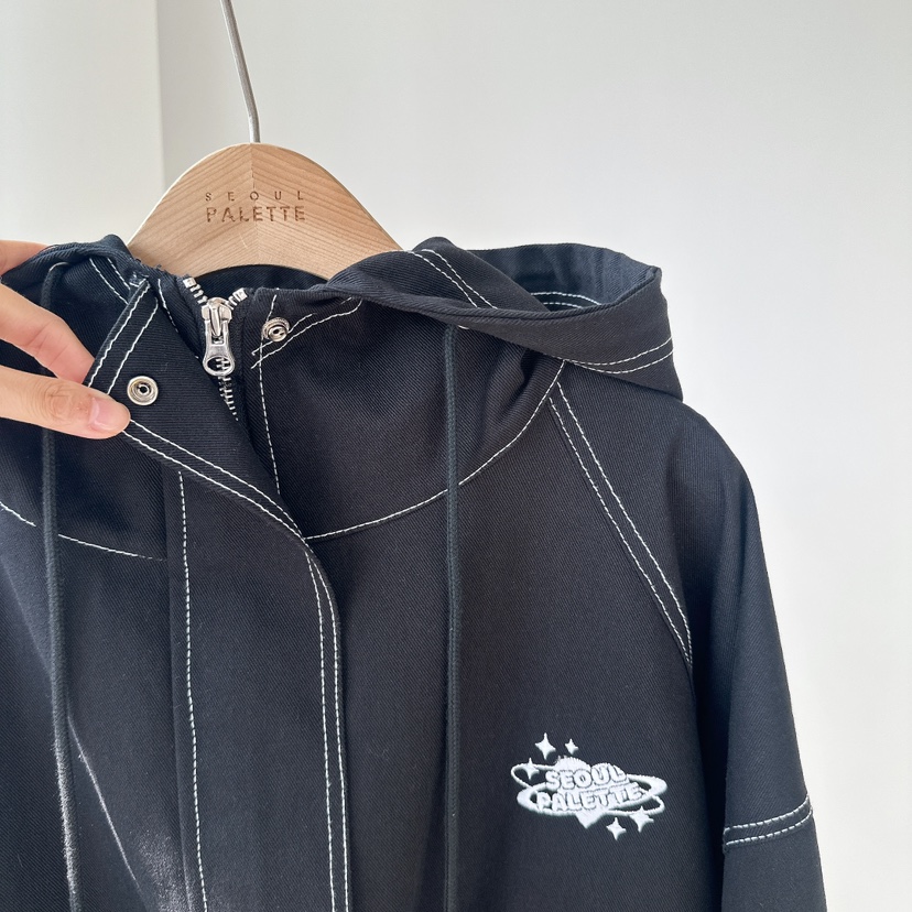 PALETTE-Q東大門㊣直郵女裝新款人氣休閑25秋冬夾克連帽拉鏈衫PALETTE夾克