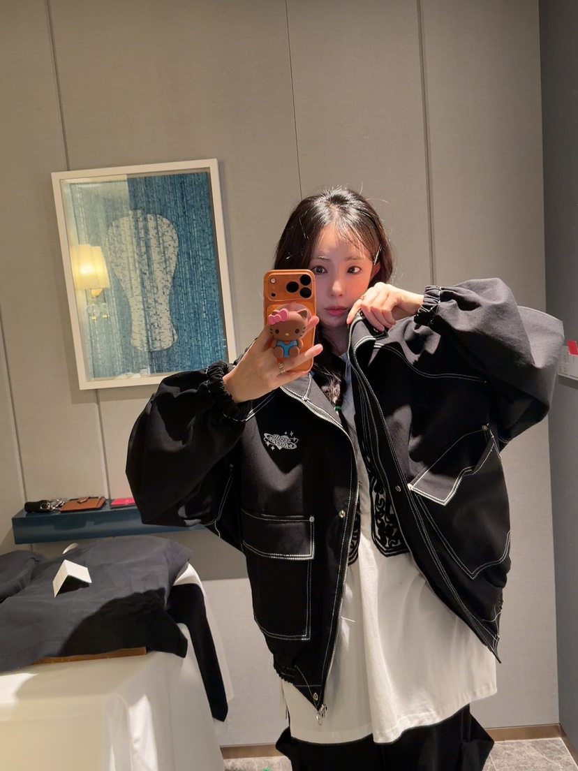 PALETTE-Q東大門㊣直郵女裝新款人氣休閑25秋冬夾克連帽拉鏈衫PALETTE夾克