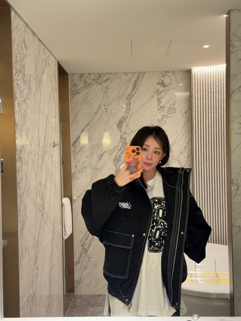 PALETTE-Q東大門㊣直郵女裝新款人氣休閑25秋冬夾克連帽拉鏈衫PALETTE夾克