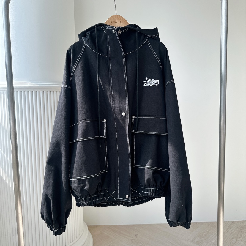 PALETTE-Q東大門㊣直郵女裝新款人氣休閑25秋冬夾克連帽拉鏈衫PALETTE夾克圖色2