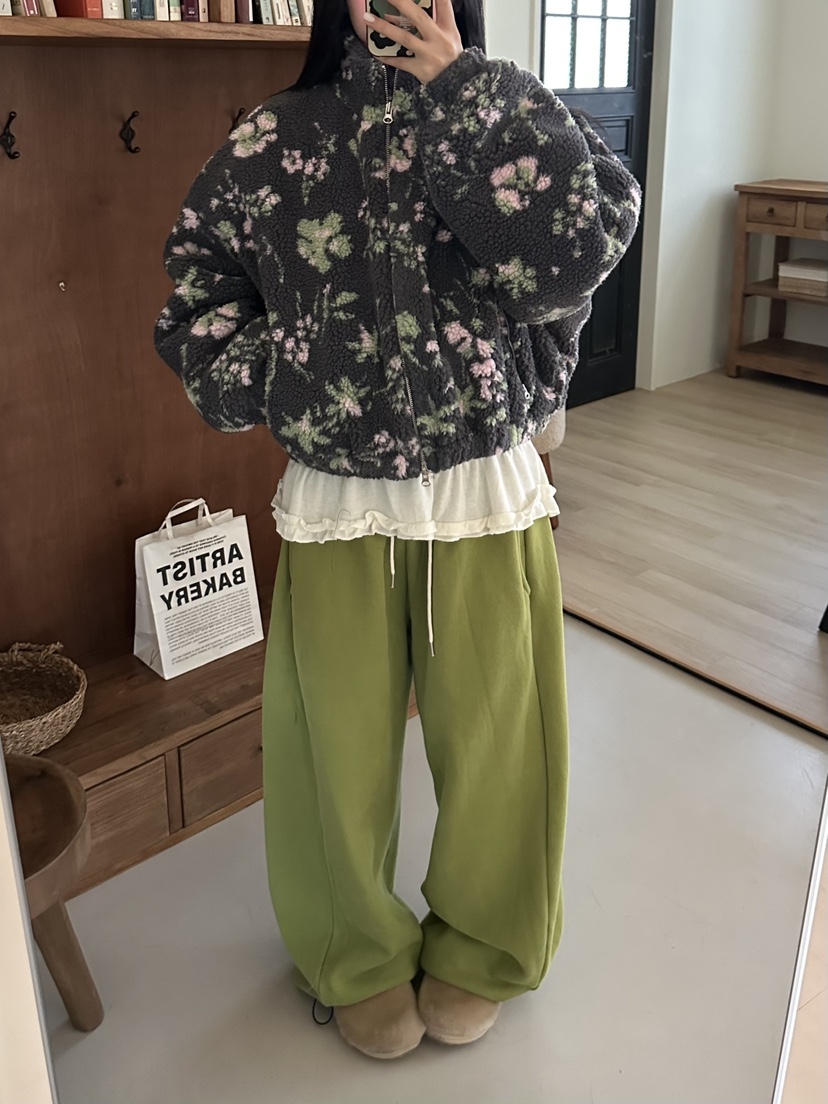 I MFACT韓國直郵㊣女裝新品25秋冬職業人氣熱賣夾克拉鏈花朵I MFACT夾克