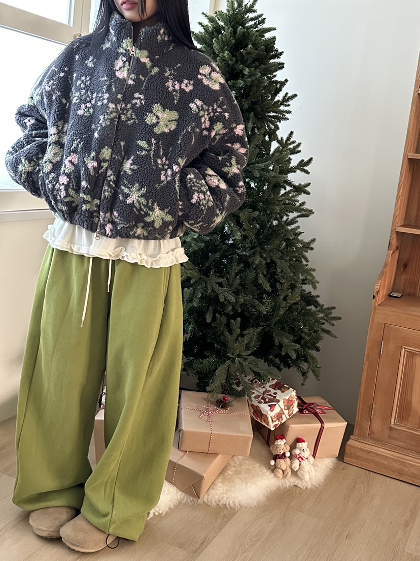 I MFACT韓國直郵㊣女裝新品25秋冬職業人氣熱賣夾克拉鏈花朵I MFACT夾克