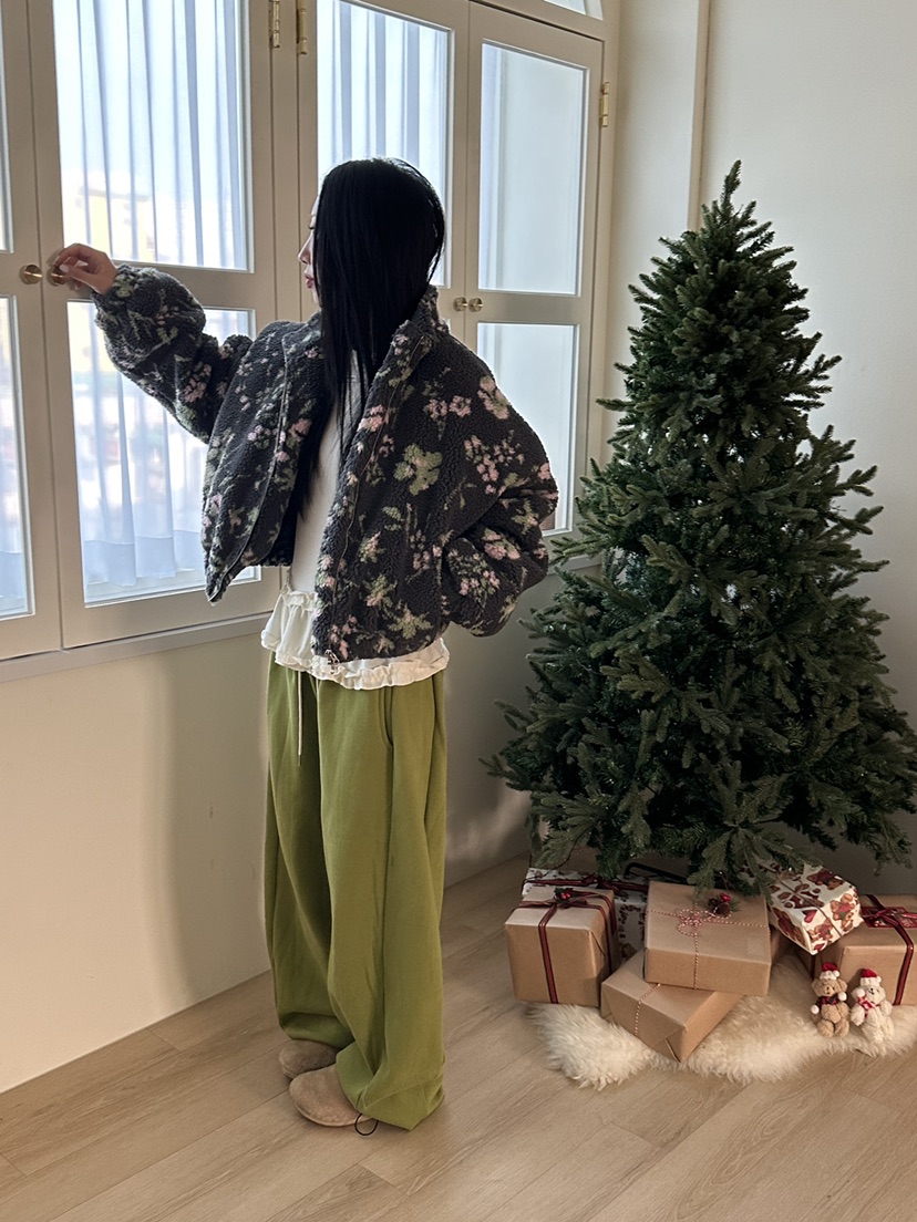 I MFACT韓國直郵㊣女裝新品25秋冬職業人氣熱賣夾克拉鏈花朵I MFACT夾克