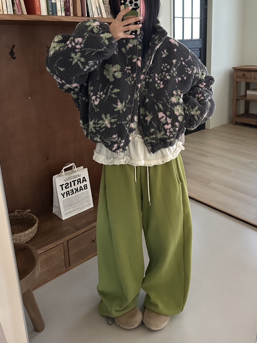 I MFACT韓國直郵㊣女裝新品25秋冬職業人氣熱賣夾克拉鏈花朵I MFACT夾克圖色1