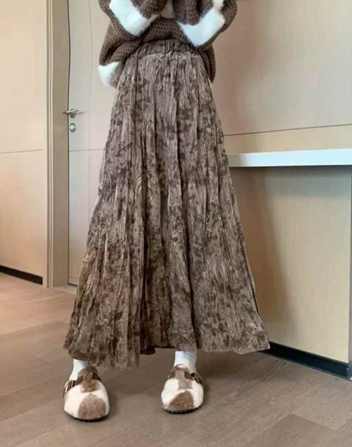 BLING BLING-S東大門㊣實拍女士新款25秋冬時尚長裙天鵝絨BLING BLING-S長裙