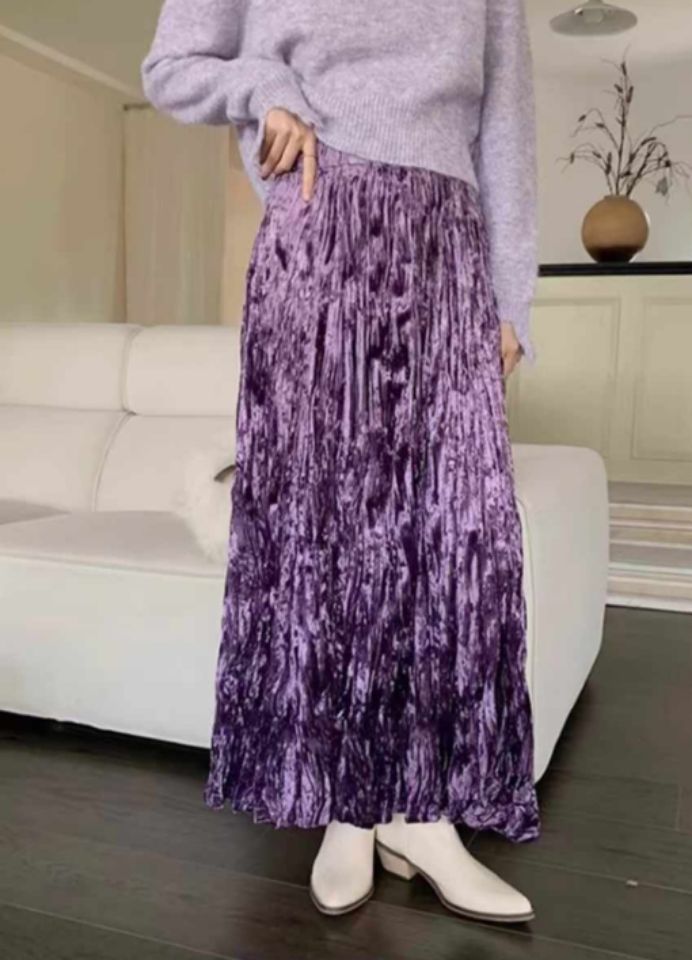 BLING BLING-S東大門㊣實拍女士新款25秋冬時尚長裙天鵝絨BLING BLING-S長裙