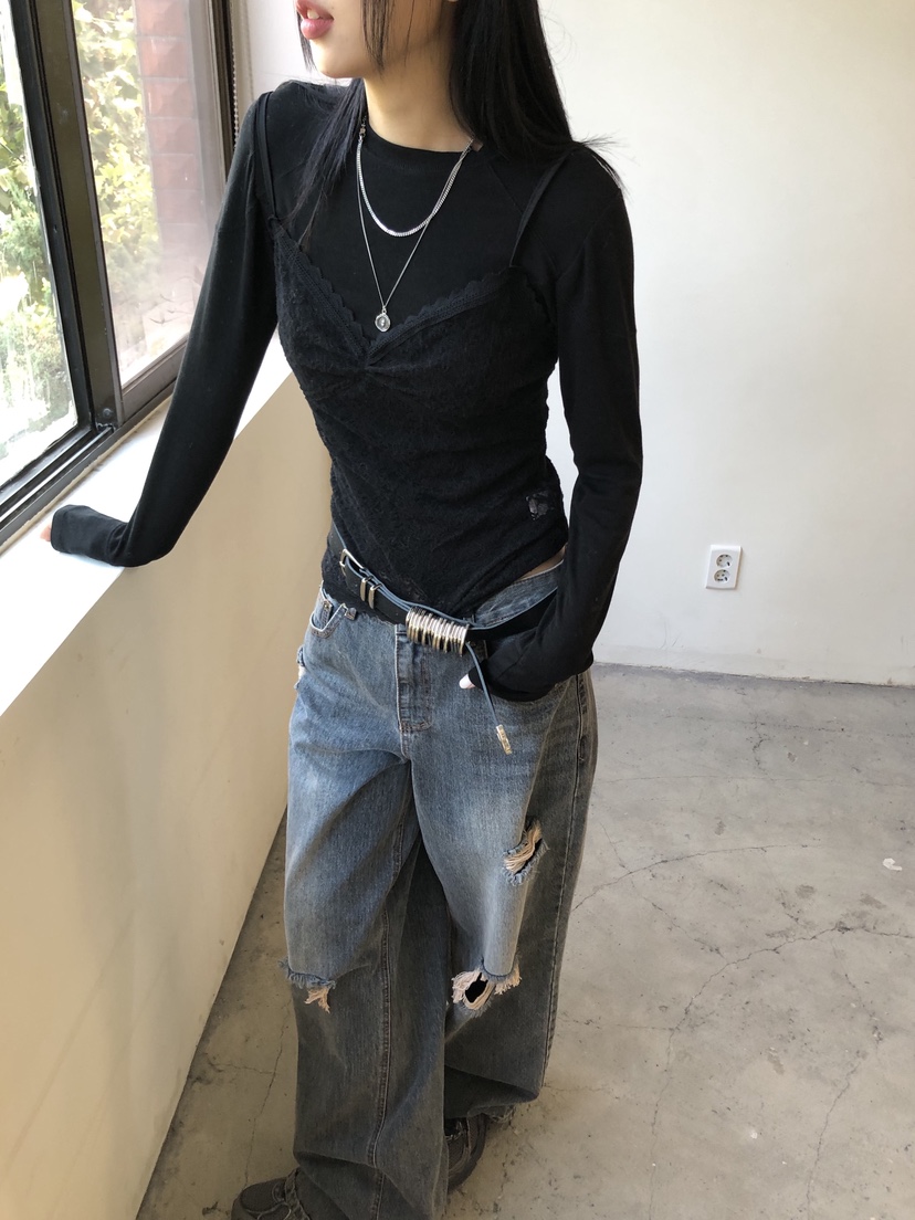 SUNDER MARKET東大門㊣實拍女裝新款25秋冬吊帶背心不含內搭SUNDER MARKET吊帶/背心