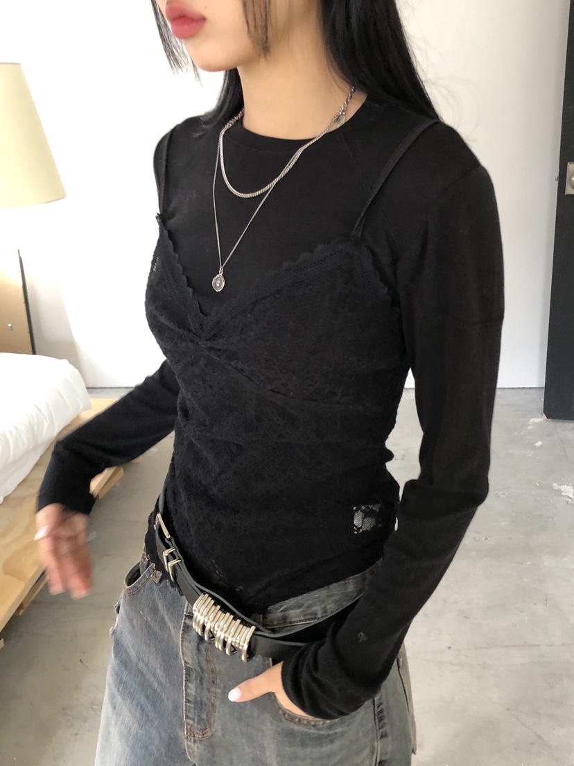 SUNDER MARKET東大門㊣實拍女裝新款25秋冬吊帶背心不含內搭SUNDER MARKET吊帶/背心