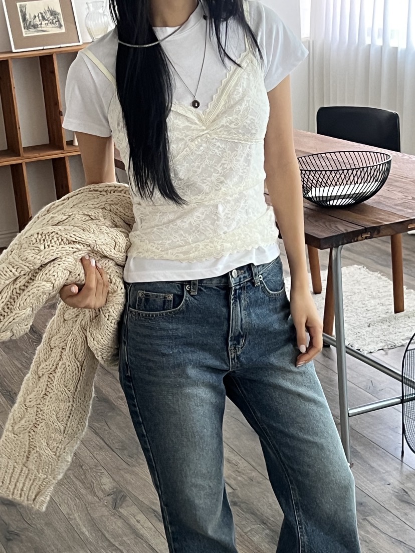 SUNDER MARKET東大門㊣實拍女裝新款25秋冬吊帶背心不含內搭SUNDER MARKET吊帶/背心