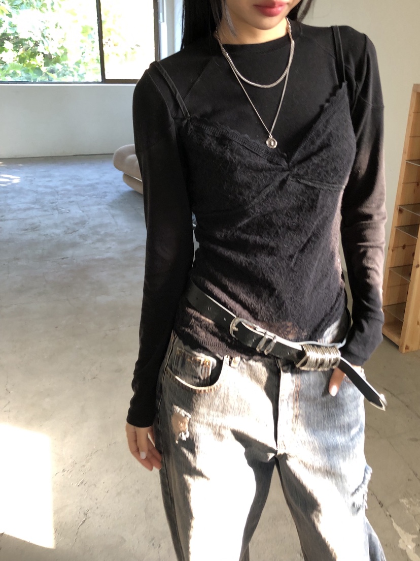 SUNDER MARKET東大門㊣實拍女裝新款25秋冬吊帶背心不含內搭SUNDER MARKET吊帶/背心圖色3