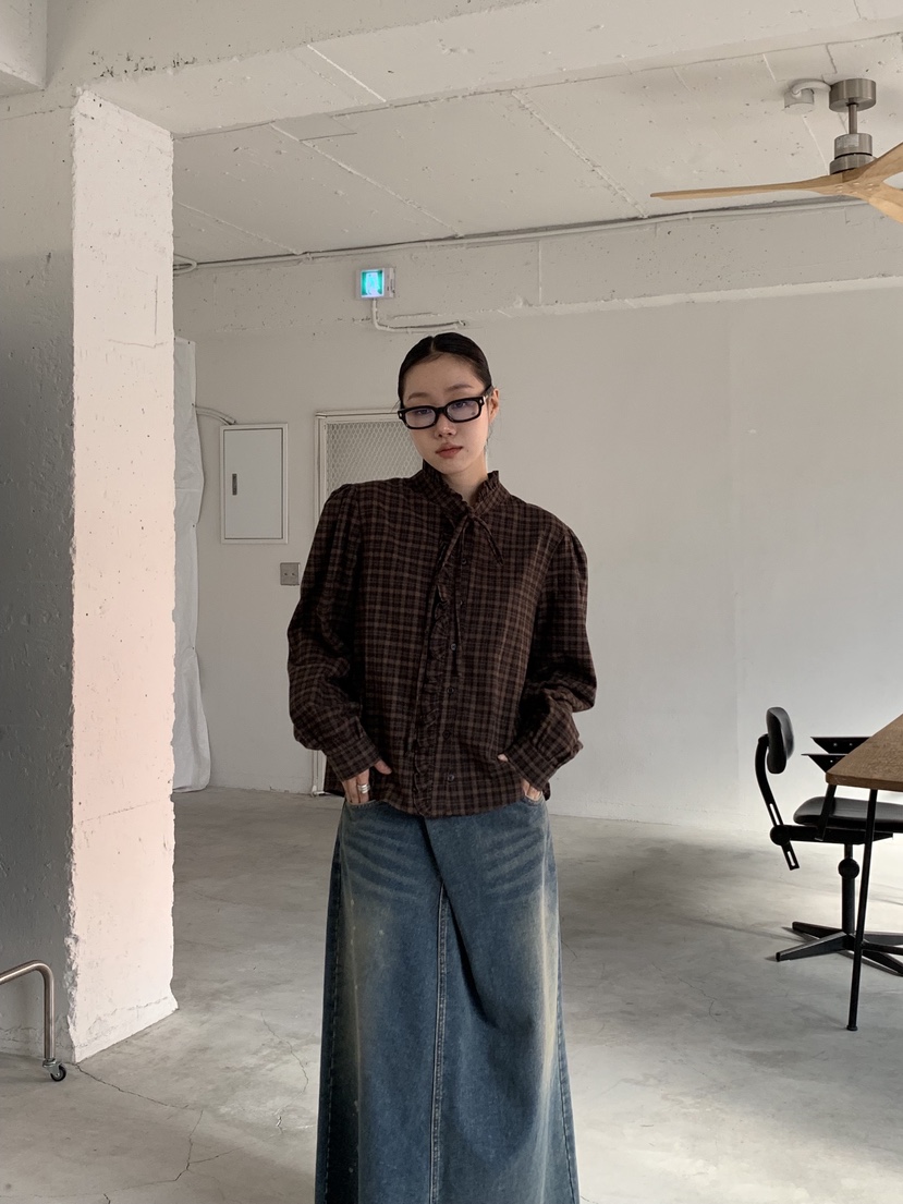 SUNDER MARKET韓國直郵㊣女士新款休閑人氣時尚襯衫蕾絲衫SUNDER MARKET襯衫/蕾絲衫