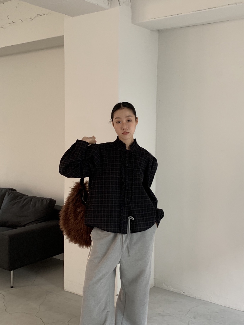 SUNDER MARKET韓國直郵㊣女士新款休閑人氣時尚襯衫蕾絲衫SUNDER MARKET襯衫/蕾絲衫