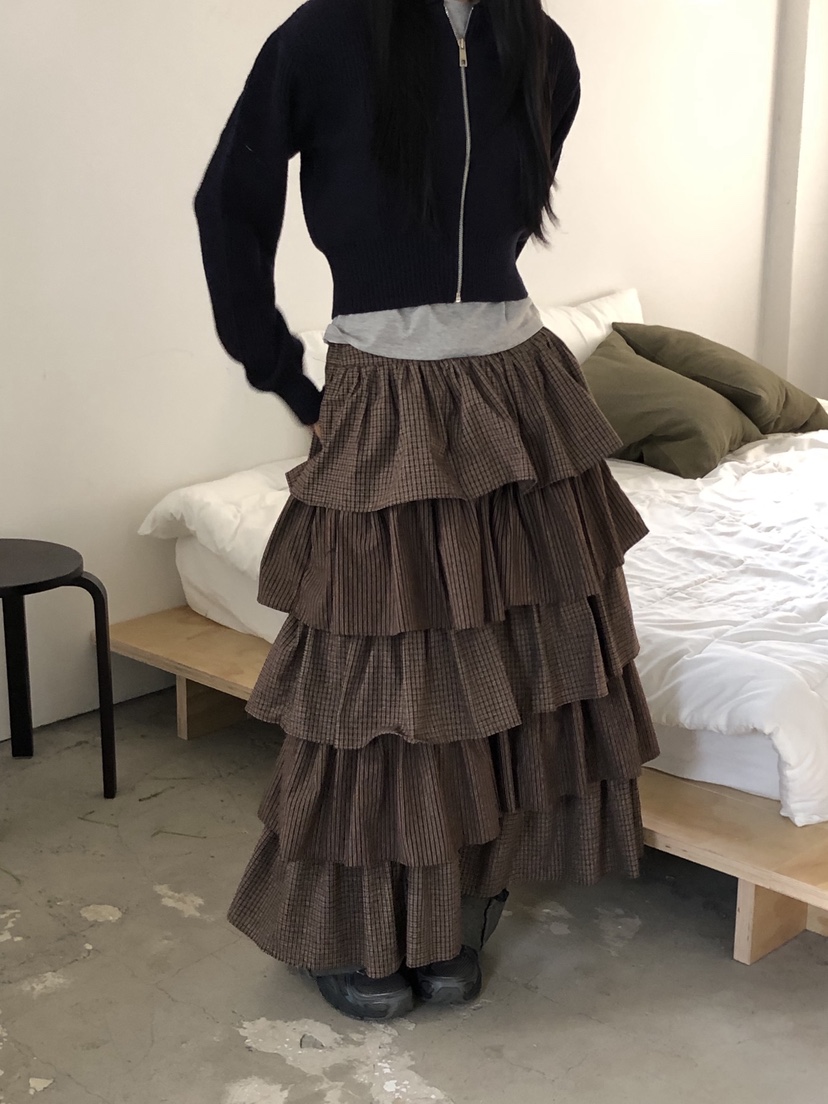 SUNDER MARKET韓國代購㊣女士新款時尚人氣熱賣推薦25秋冬長裙SUNDER MARKET長裙