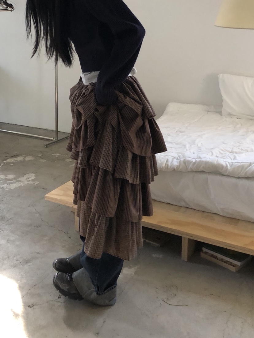 SUNDER MARKET韓國代購㊣女士新款時尚人氣熱賣推薦25秋冬長裙SUNDER MARKET長裙