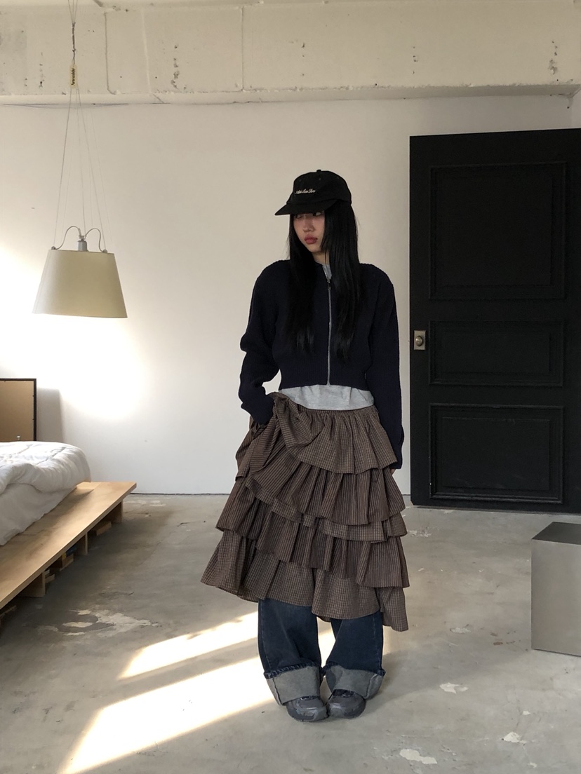 SUNDER MARKET韓國代購㊣女士新款時尚人氣熱賣推薦25秋冬長裙SUNDER MARKET長裙