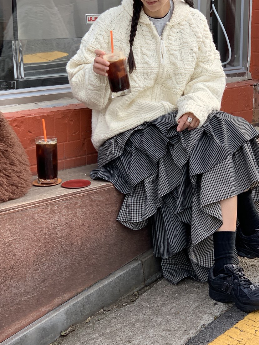 SUNDER MARKET韓國代購㊣女士新款時尚人氣熱賣推薦25秋冬長裙SUNDER MARKET長裙