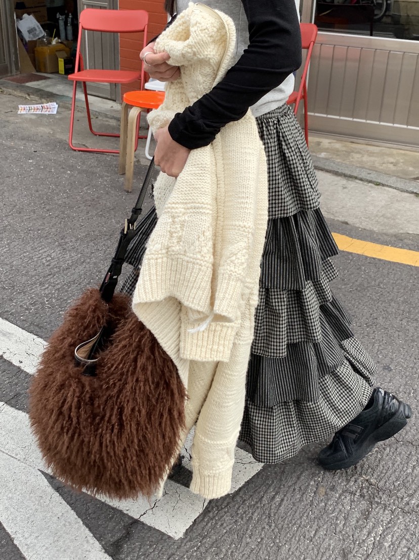 SUNDER MARKET韓國代購㊣女士新款時尚人氣熱賣推薦25秋冬長裙SUNDER MARKET長裙