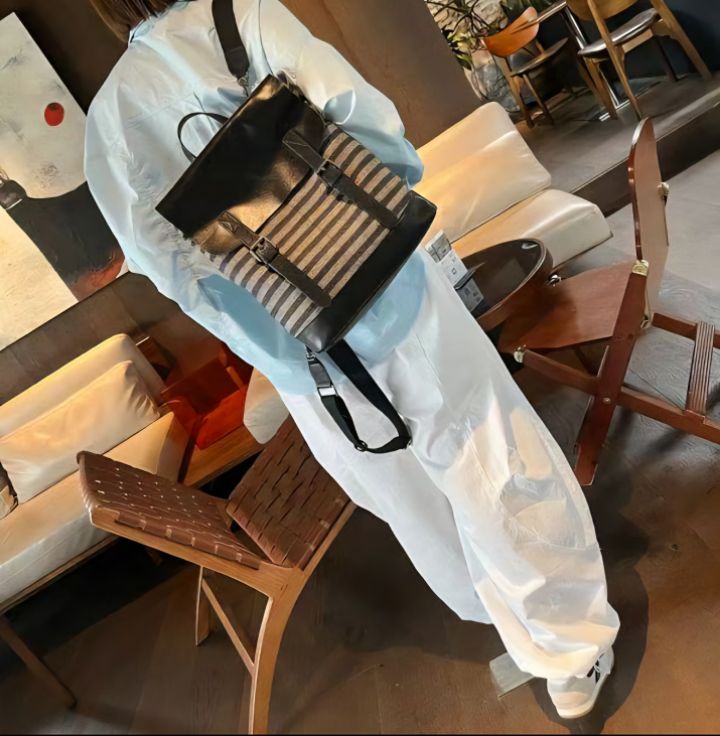 TROUVAILLE韓國直郵㊣女裝新款職業推薦人氣25秋冬雙肩背包牛皮TROUVAILLE雙肩背包