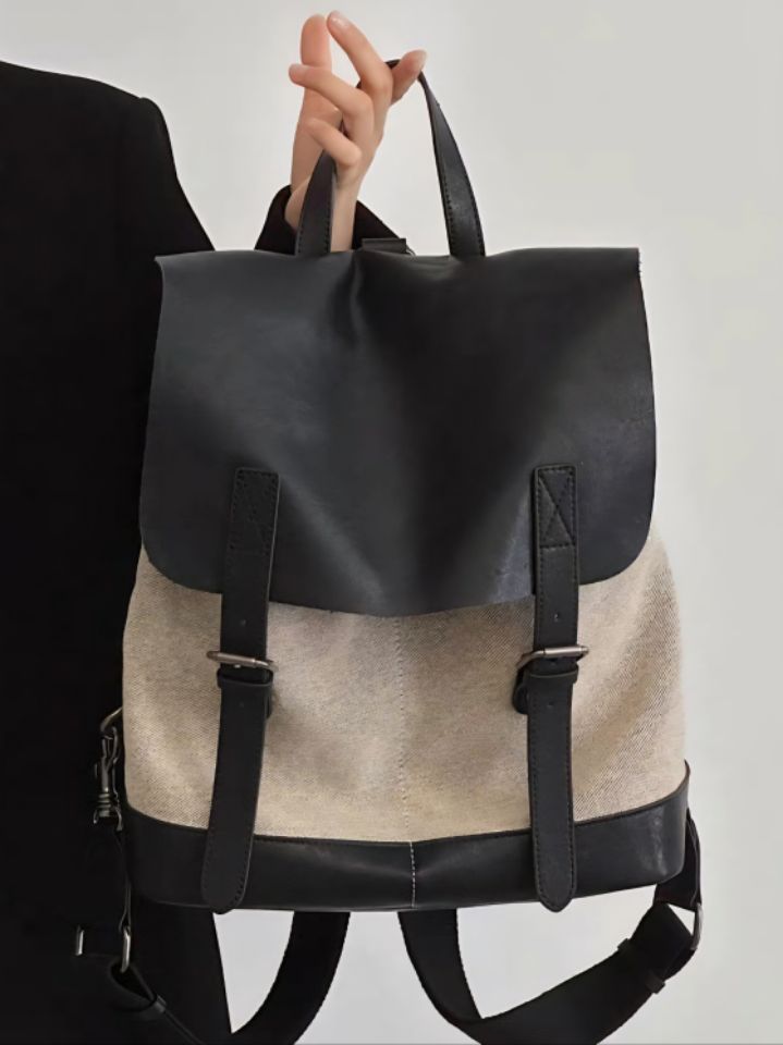 TROUVAILLE韓國直郵㊣女裝新款職業推薦人氣25秋冬雙肩背包牛皮TROUVAILLE雙肩背包圖色2