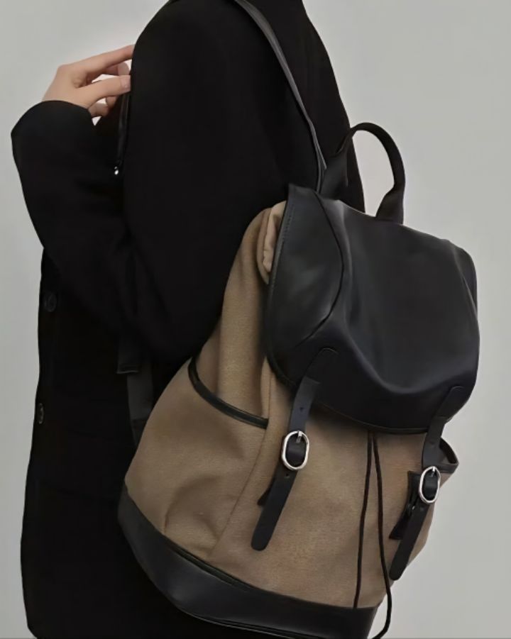 TROUVAILLE東大門㊣代購女士新品時尚職業熱賣雙肩背包牛皮TROUVAILLE雙肩背包圖色2