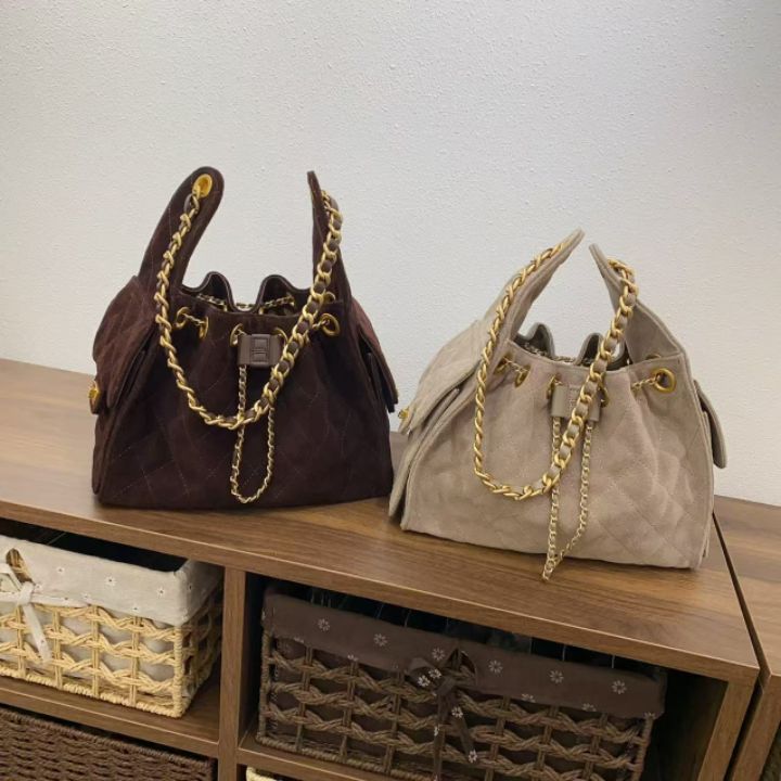 TROUVAILLE韓國直郵㊣女士新款推薦休閑熱賣單肩斜跨包牛皮絨TROUVAILLE單肩/斜跨包