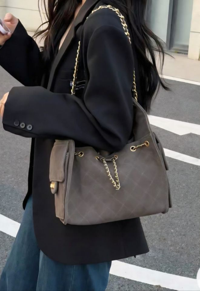 TROUVAILLE韓國直郵㊣女士新款推薦休閑熱賣單肩斜跨包牛皮絨TROUVAILLE單肩/斜跨包