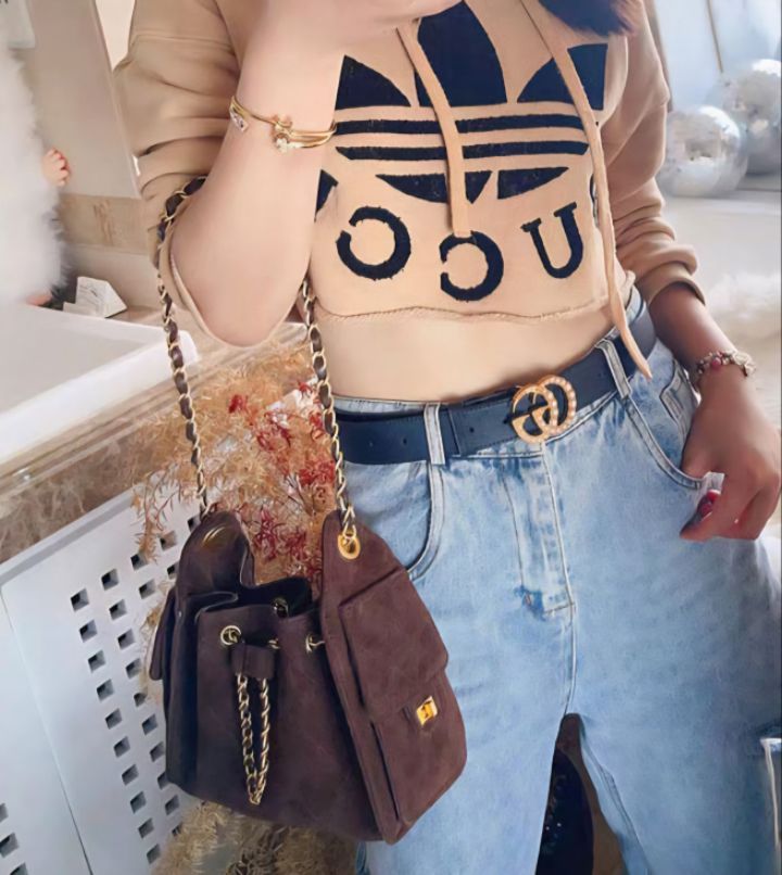 TROUVAILLE東大門㊣代購女士新品職業25秋冬單肩斜跨包牛皮絨TROUVAILLE單肩/斜跨包