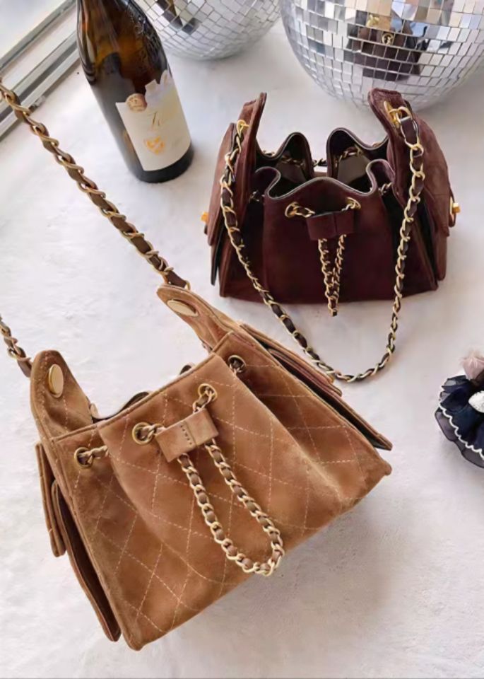 TROUVAILLE東大門㊣代購女士新品職業25秋冬單肩斜跨包牛皮絨TROUVAILLE單肩/斜跨包