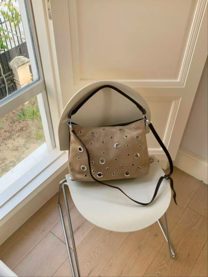 TROUVAILLE韓國代購㊣女士新款熱賣休閑職業單肩斜跨包麂皮TROUVAILLE單肩/斜跨包