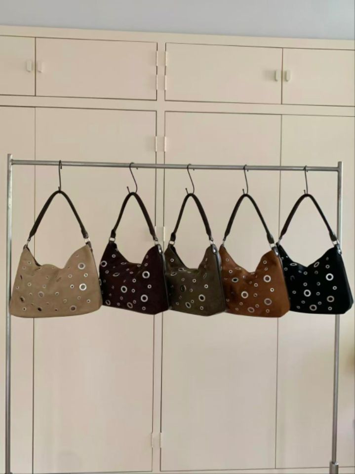 TROUVAILLE韓國代購㊣女士新款熱賣休閑職業單肩斜跨包麂皮TROUVAILLE單肩/斜跨包