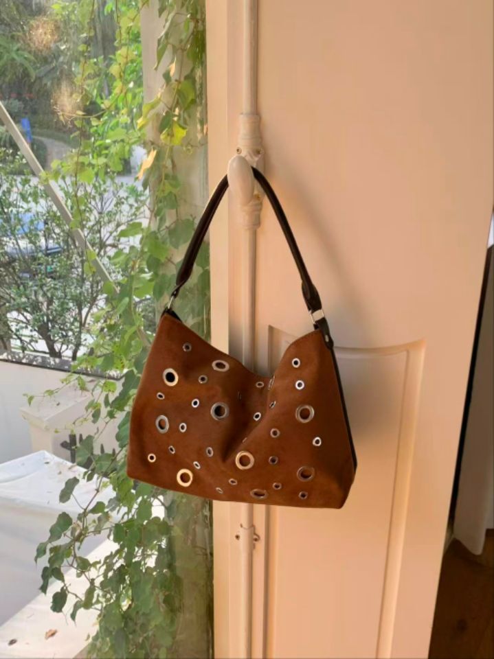 TROUVAILLE韓國代購㊣女士新款熱賣休閑職業單肩斜跨包麂皮TROUVAILLE單肩/斜跨包