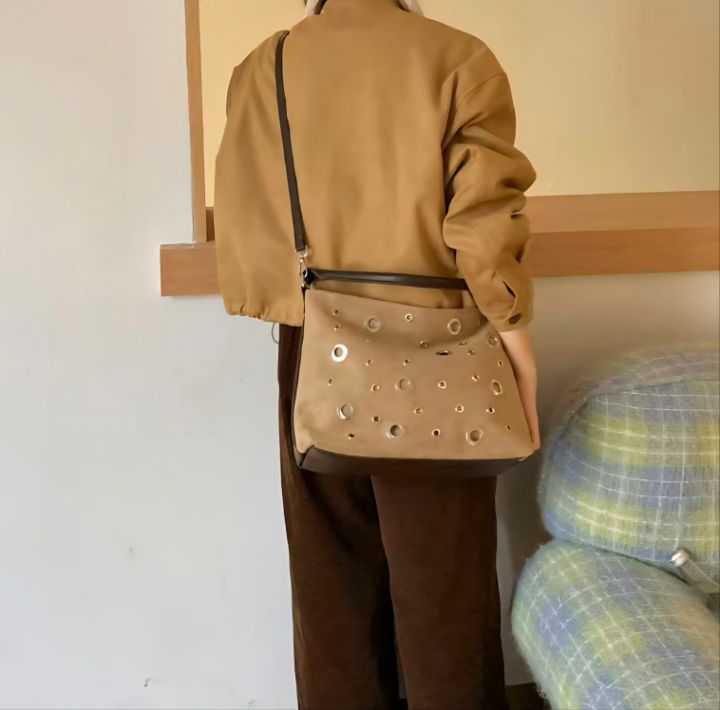 TROUVAILLE韓國代購㊣女士新款熱賣休閑職業單肩斜跨包麂皮TROUVAILLE單肩/斜跨包