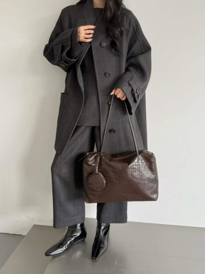 TROUVAILLE東大門㊣直郵女裝新品25秋冬人氣單肩斜跨包牛皮TROUVAILLE單肩/斜跨包