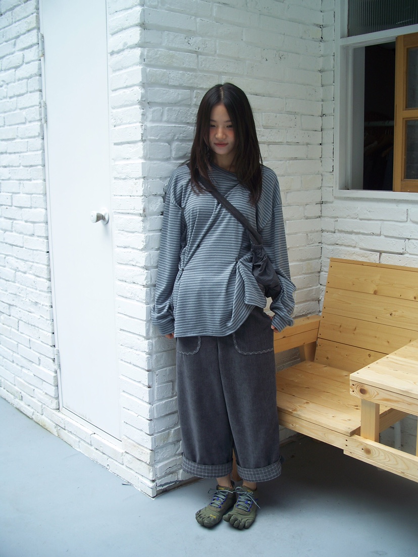 FLASH東大門㊣代購女裝新品熱賣25秋冬人氣職業長袖T恤紐扣FLASH長袖T恤