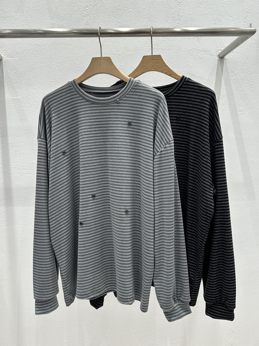 FLASH東大門㊣代購女裝新品熱賣25秋冬人氣職業長袖T恤紐扣FLASH長袖T恤