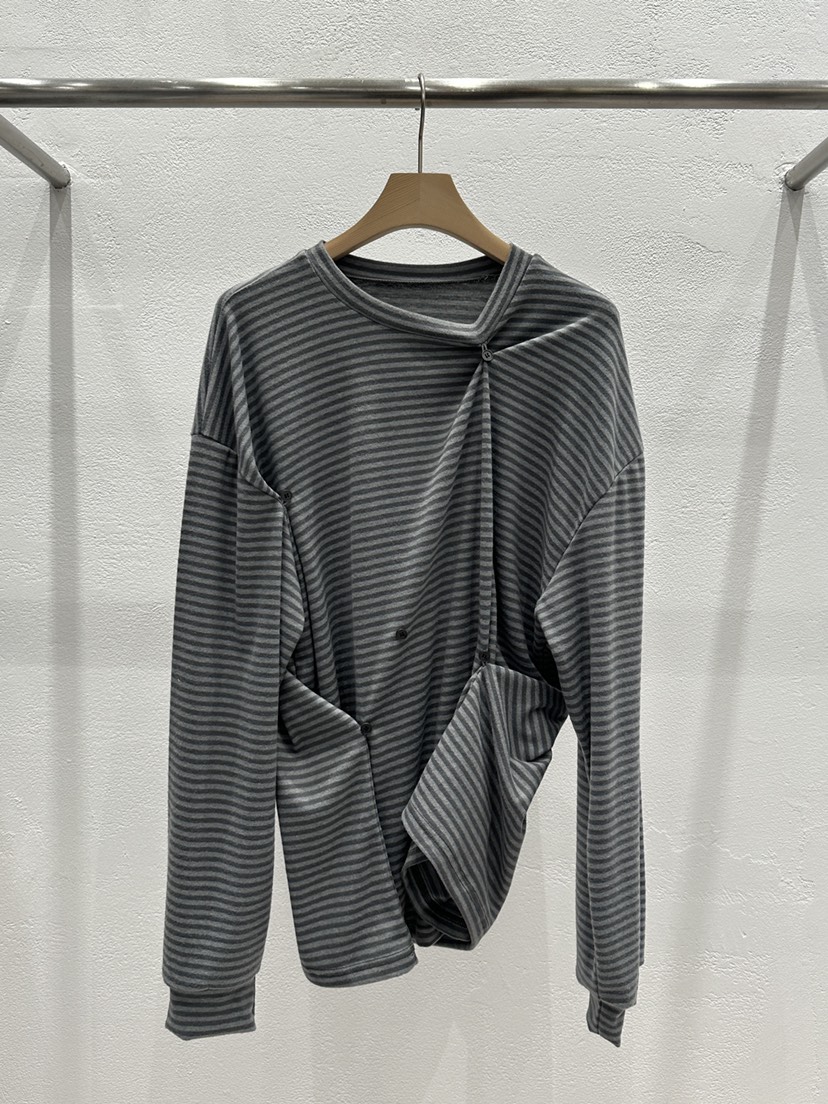 FLASH東大門㊣代購女裝新品熱賣25秋冬人氣職業長袖T恤紐扣FLASH長袖T恤