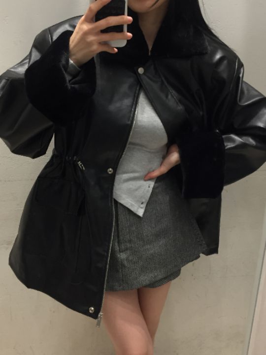 mars東大門㊣代購女士新款休閑人氣時尚職業推薦熱賣25秋冬皮衣mars皮衣