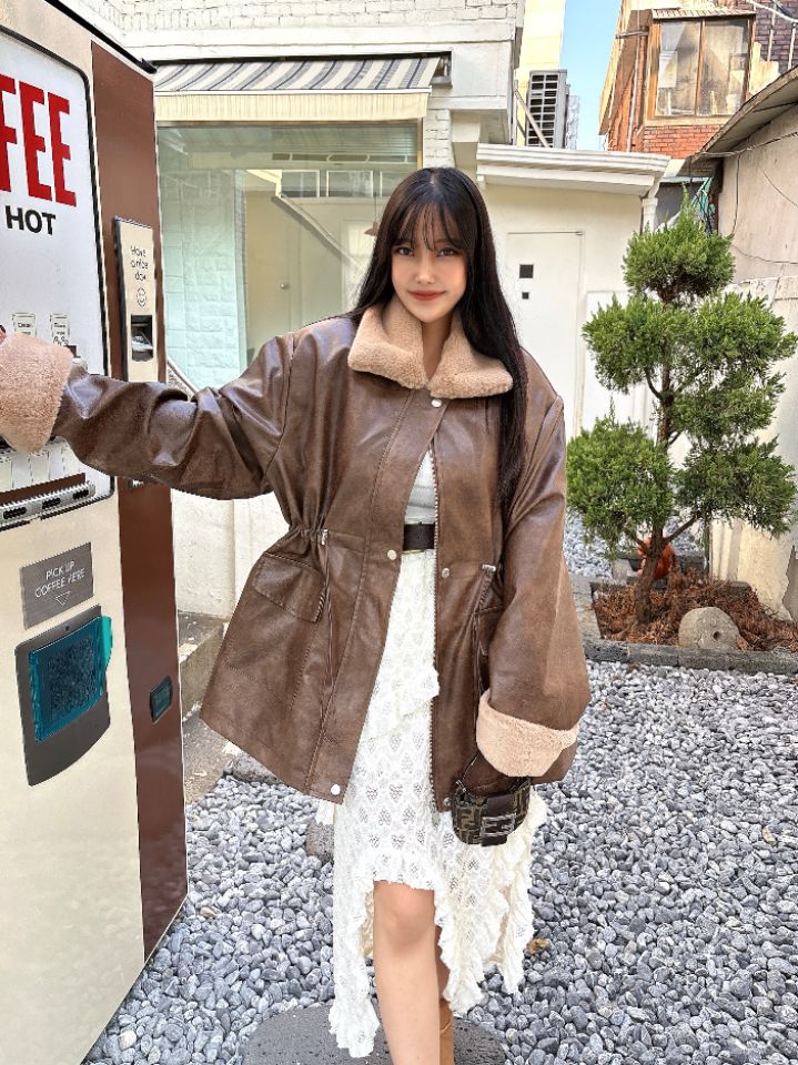 mars東大門㊣代購女士新款休閑人氣時尚職業推薦熱賣25秋冬皮衣mars皮衣