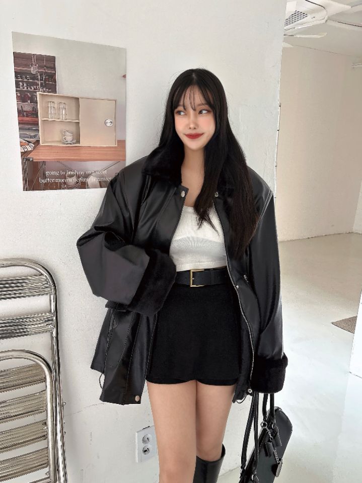 mars東大門㊣代購女士新款休閑人氣時尚職業推薦熱賣25秋冬皮衣mars皮衣