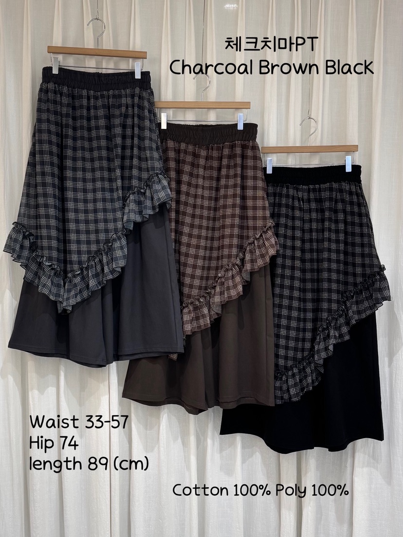 COKKIRI韓國直郵㊣女裝新款人氣熱賣職業休閑25秋冬裙褲格子COKKIRI裙褲